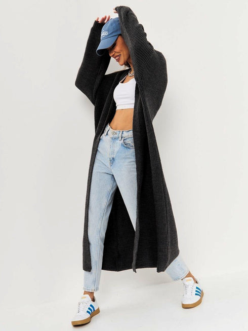 'Kaelis' Full Length Knit Cardigan - Celes Fashion
